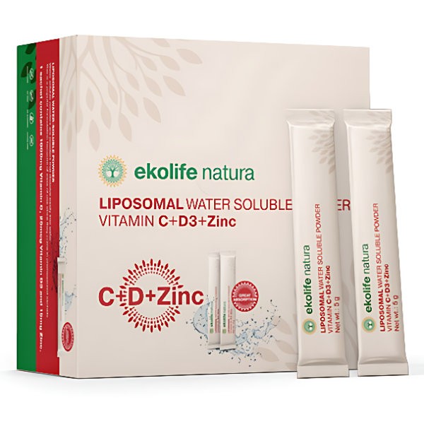 Liposomski C + D + Cink – Ekolife natura (21 vrečk × 5 g)