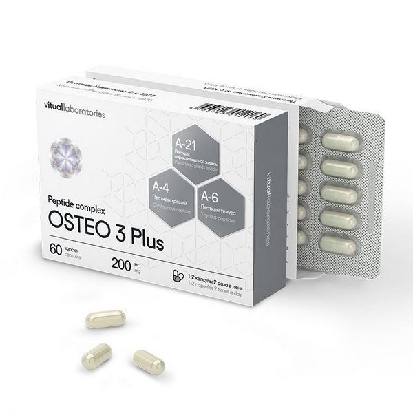Osteo 3 Plus – Peptidi za kosti in sklepe (60 kapsul)